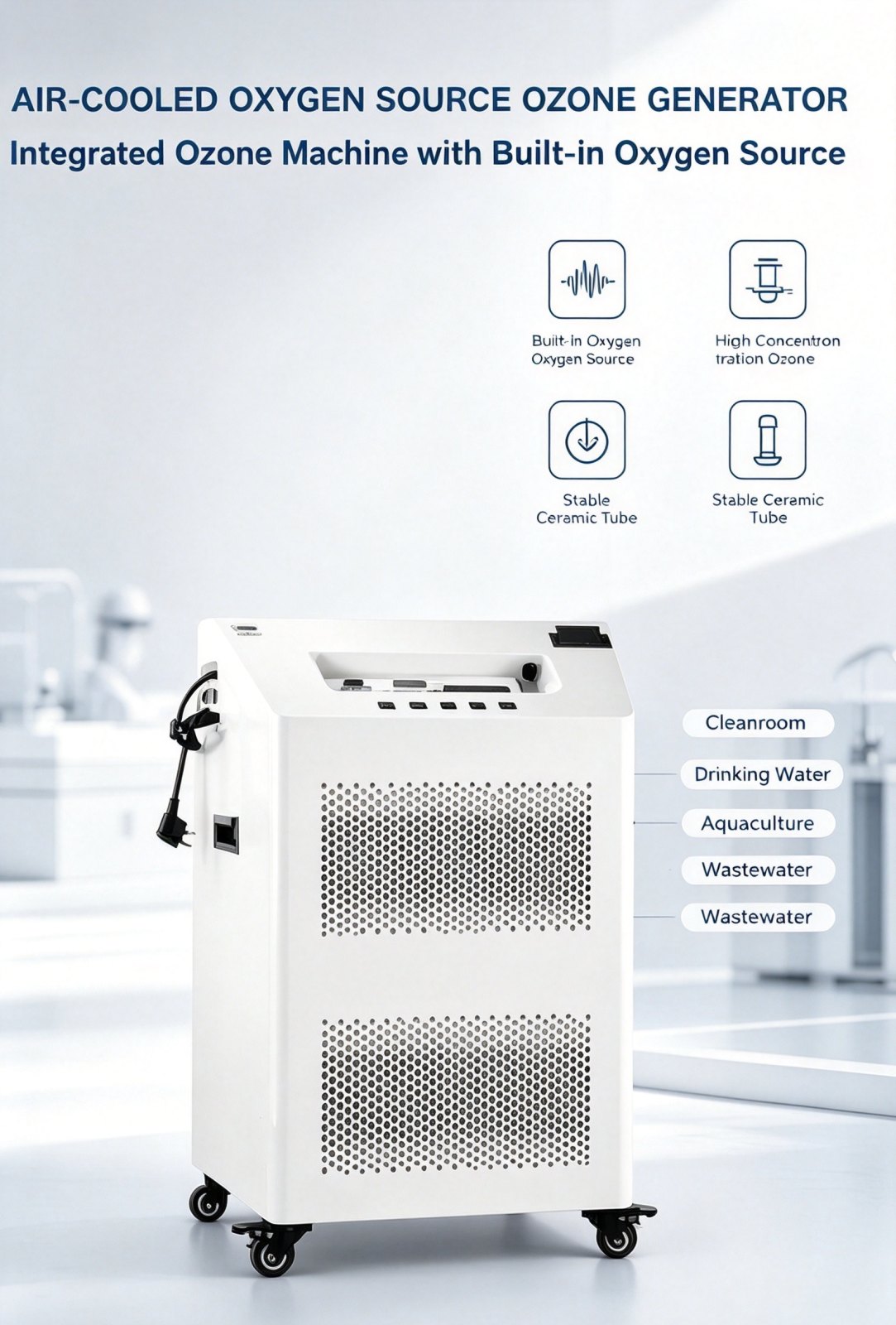Air-cooled Oxygen Source Ozone Generator 5-30g/h Integrated Ozone Disinfection Machine