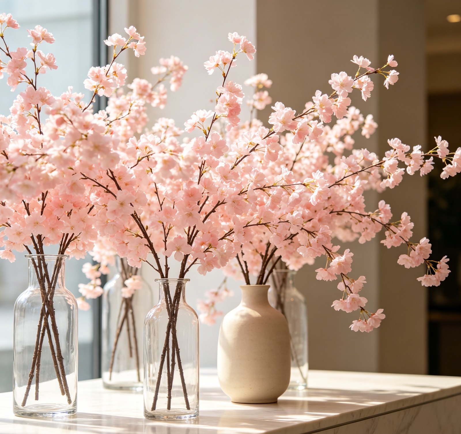 Artificial Cherry Blossom Branch, 1.2m